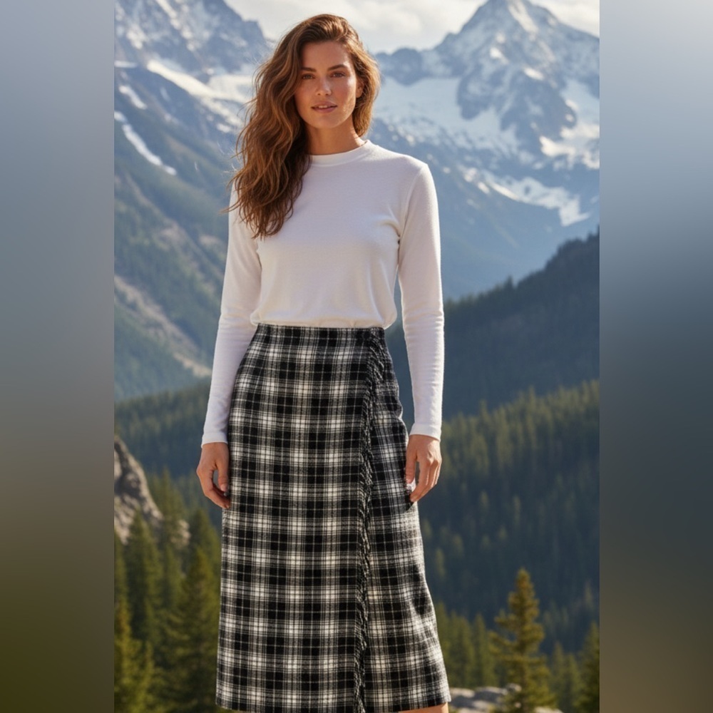 Cambridge Country wool blend maxi wrap skirt